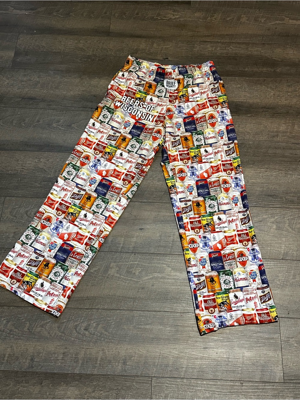 Men’s Beers of Wisconsin Multicolor Print Lounge Pants -Pajama bottoms